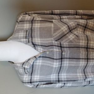 🟦⭐️ Old Navy Gray plaid Flannel Button down
